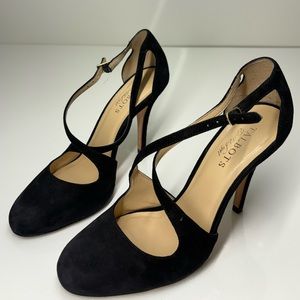 Black suede heels size 7.5